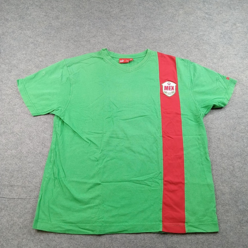 Mexico National Team Shirt Mens‎ Large Green Soccer Puma MEX 7 Graphic Tee